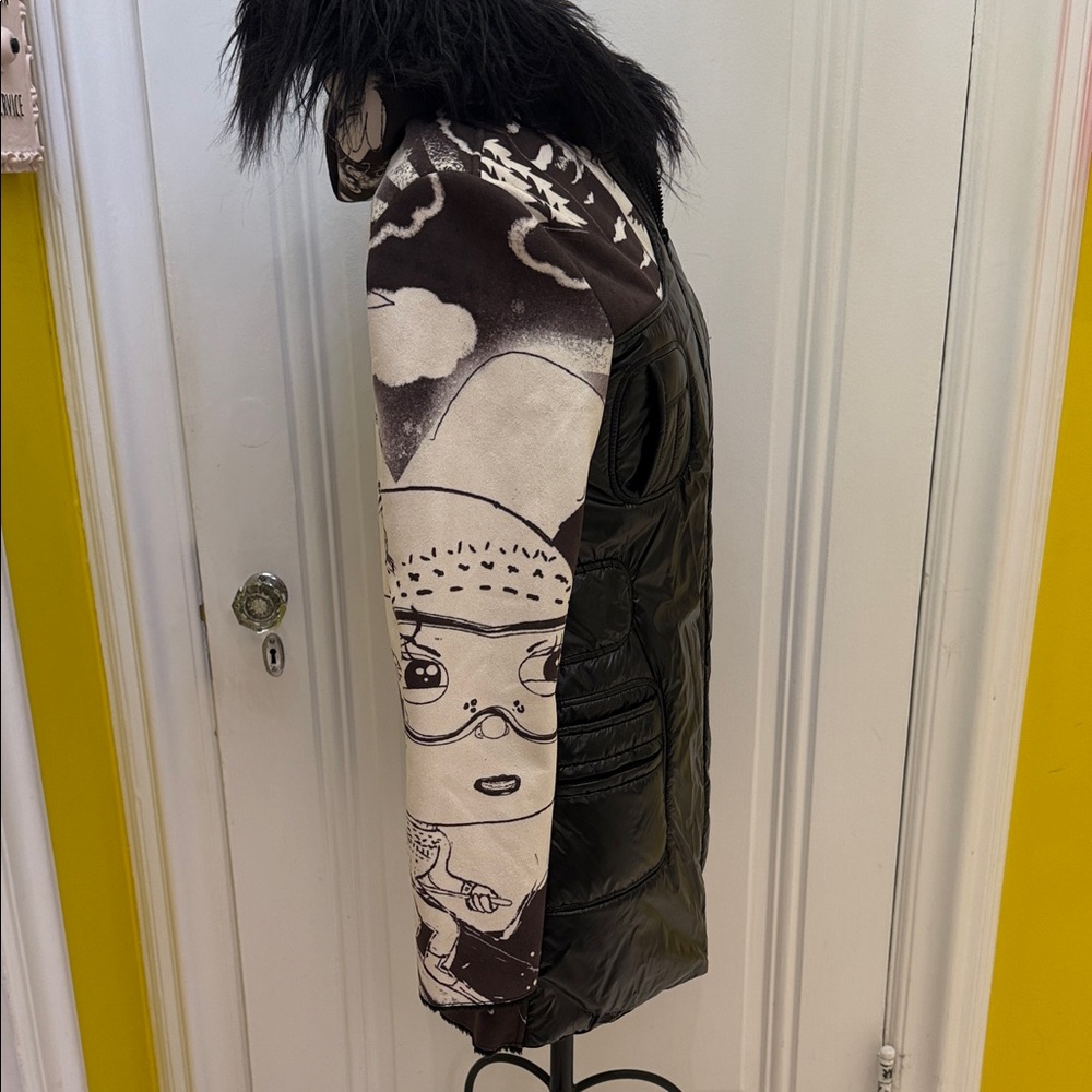 Custo Barcelona -RARE Stylish Black and cream Women's puffer coat - Picture 5 of 11
